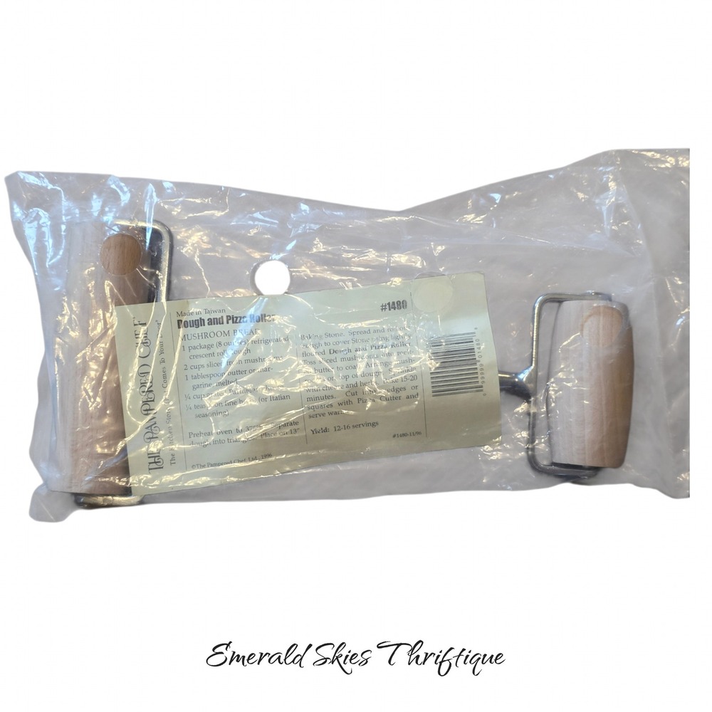 NWT Pampered Chef Pizza Dough Double Roller VINTAGE Sealed Bag #1480 free ship